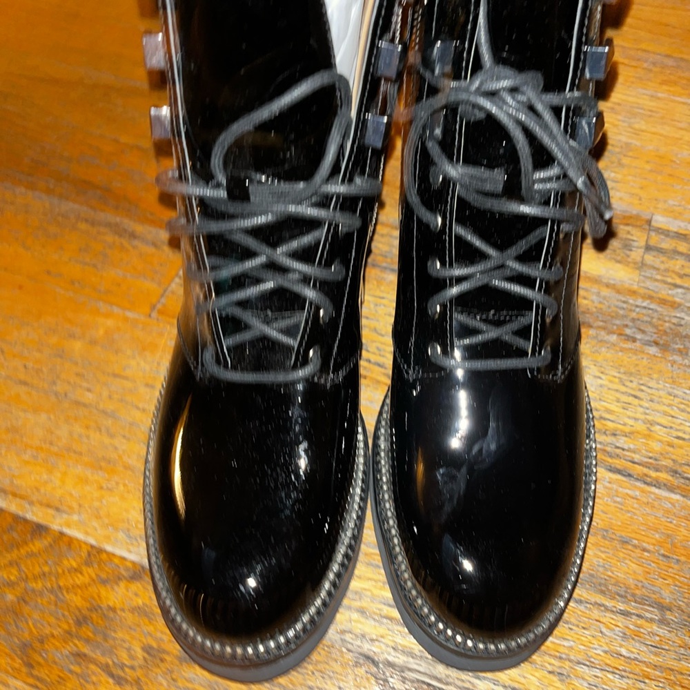 Michael Kord Black Patent Leather Boots